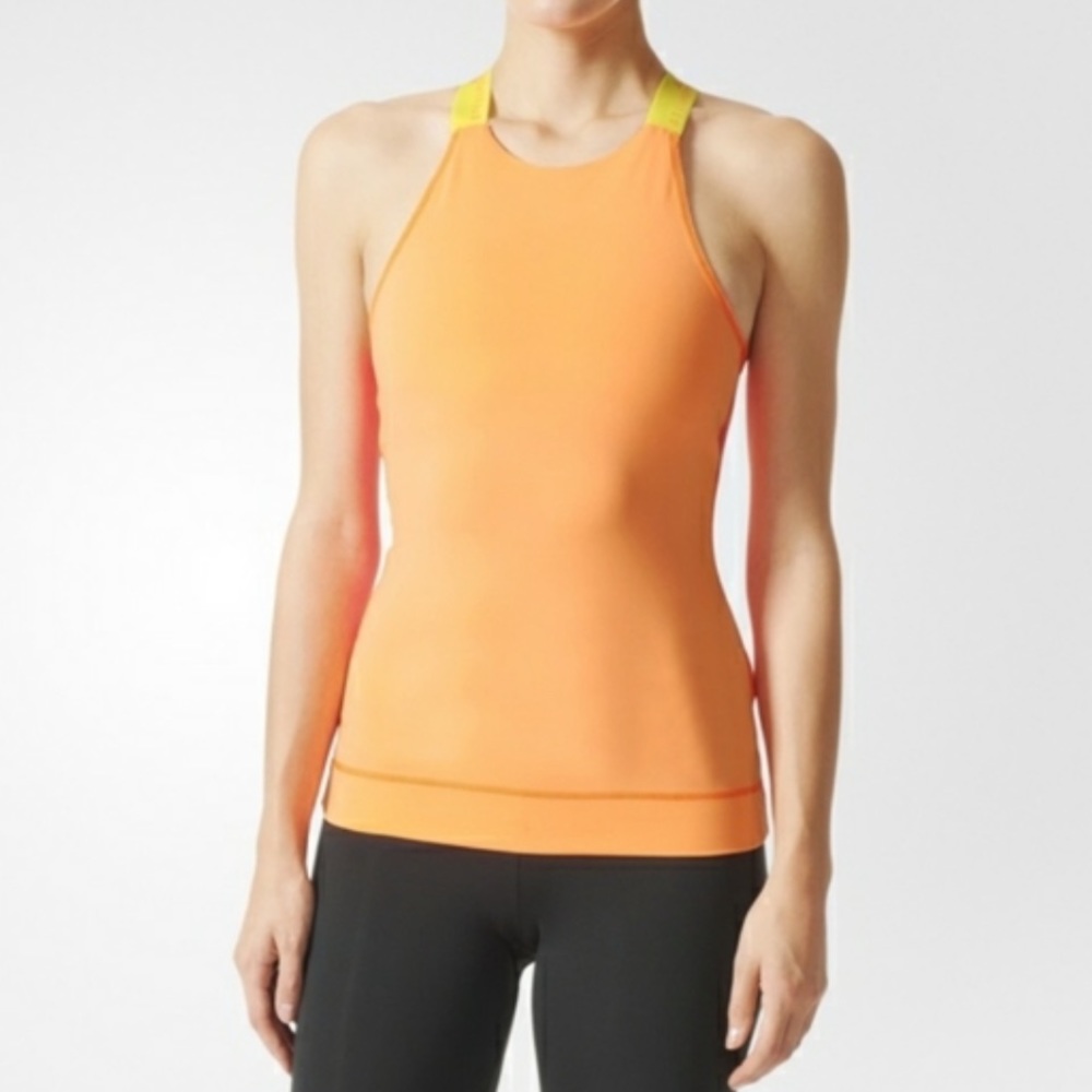 orange pink and yellow stella sport adidas by stella mccartney tank